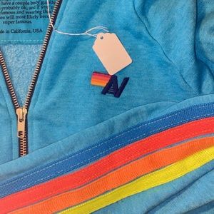 Rare! Aviator Nation Zip up hoodie -Turquoise size M